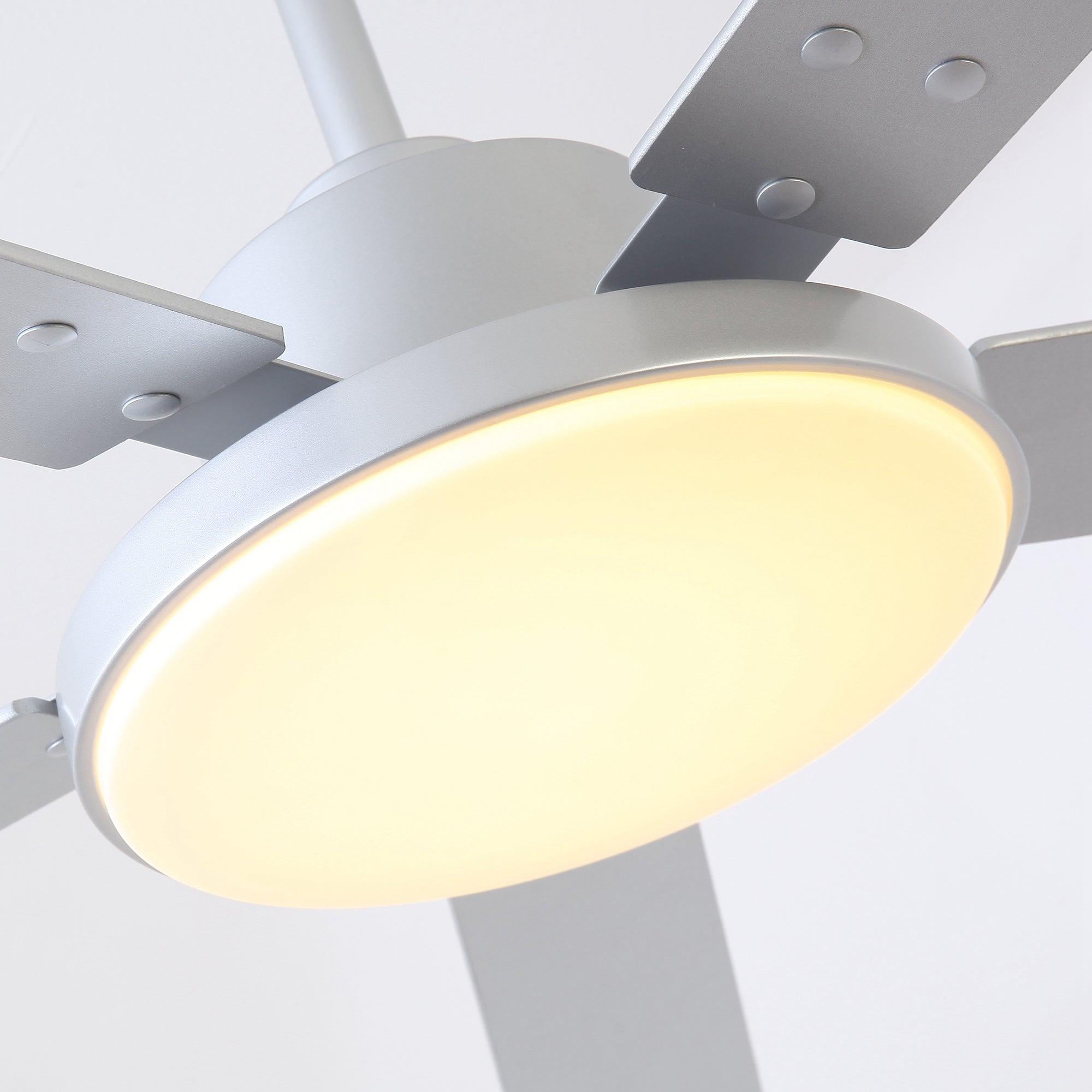 Vaczon 52 Inch Modern Ceiling Fan with Remote Control, LED Light & Reversible Blades - Energy Efficient Cooling for Living Room, Bedroom or Office