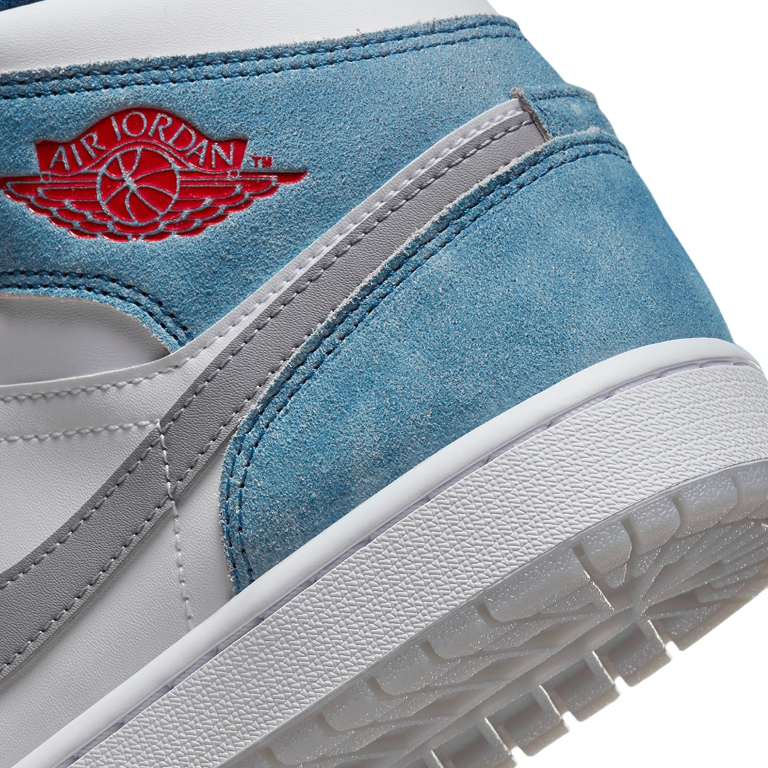 Air Jordan 1 Mid Sneakers - French Blue & Fire Red Colorway - Men's Basketball Shoes for Casual Wear & Street Style