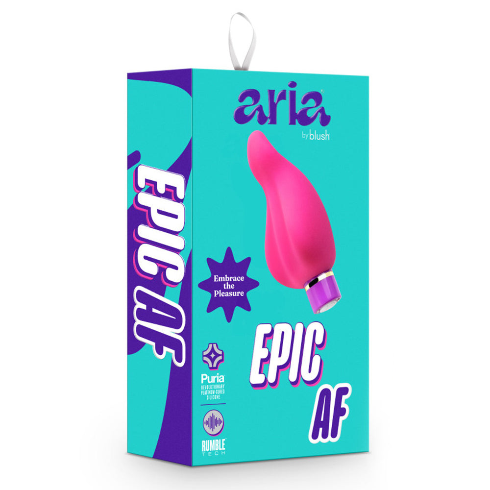 Aria Epic AF Ergonomic Curved Silicone Finger Vibrator - Waterproof & Rechargeable for Sensual Massage & Intimate Pleasure - Perfect for Couples & Solo Play