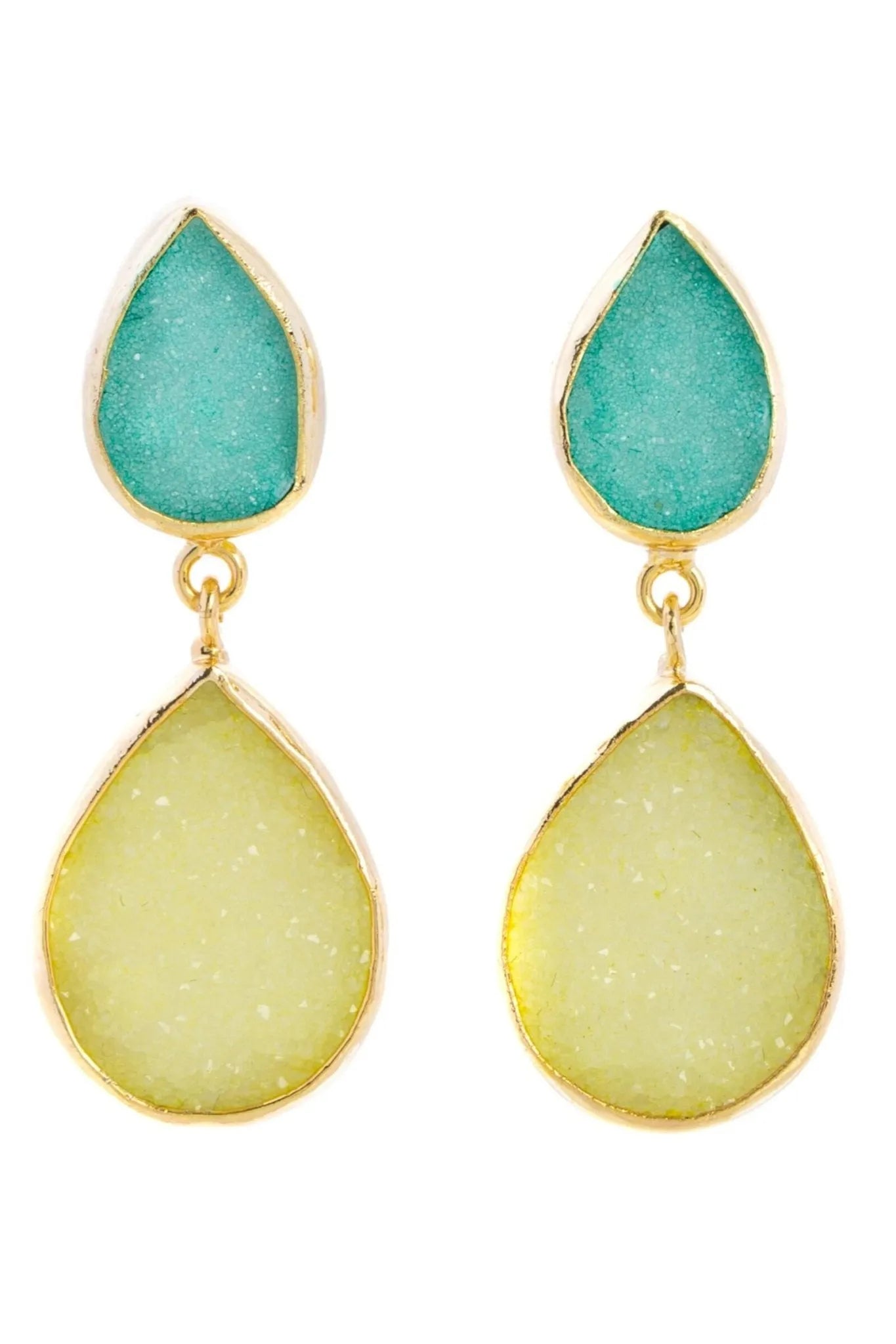 Druzy Crystal Dangle Earrings for Women - Elegant Gemstone Drop Earrings for Party, Wedding & Everyday Wear