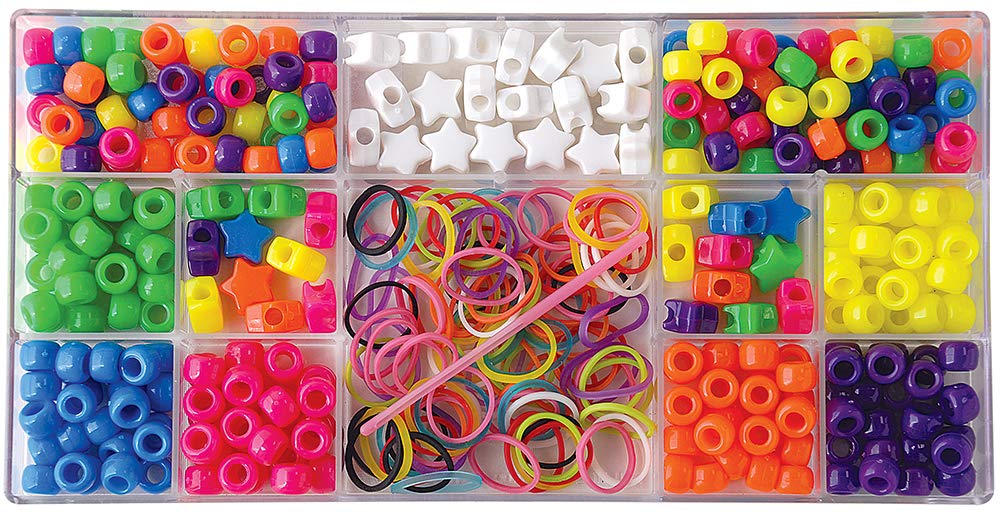 The Beadery 6551 Neon Hair Beads Box - Colorful Hair Accessories for Braids, Dreads & Extensions - Perfect for Kids, Teens & Adults (Party, Festival, Cosplay)