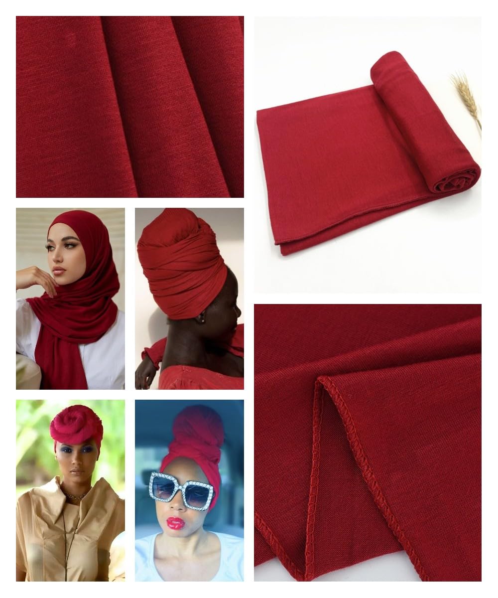 Harewom Stretchy Head Wraps for Black Women - Long African Hair Scarves, Turban Headwraps & Jersey Headbands - Perfect for Protective Styles, Workouts & Everyday Fashion