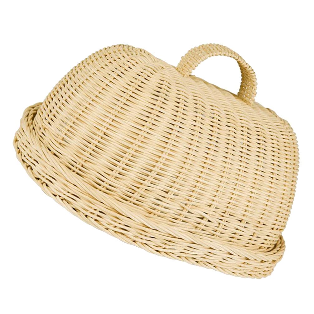 Rattan Food Cover Storage Tray - Handwoven Kitchen Fruit Basket for Bread & Produce Protection | Perfect for Picnics, Parties & Countertop Display