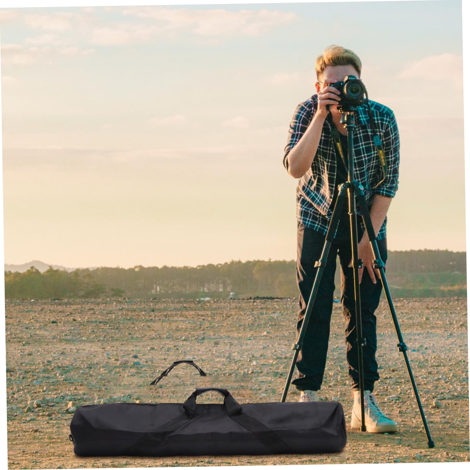 **Portable Nylon Fishing Gear Storage Bag - Lightweight Tote for Tent Poles, Fishing Rods, Tripods & Equipment | Perfect for Camping, Hiking & Outdoor Adventures**