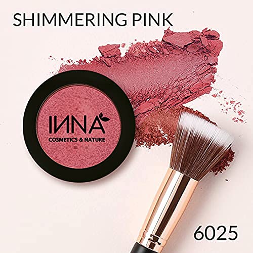 100% Natural Vegan Blush - Gluten Free, Paraben Free, Oil-Free Mineral Makeup | Cruelty-Free & Made in Canada | 3g (Fantastic Rose, Shimmering Pink) | Perfect for Everyday Wear & Special Occasions