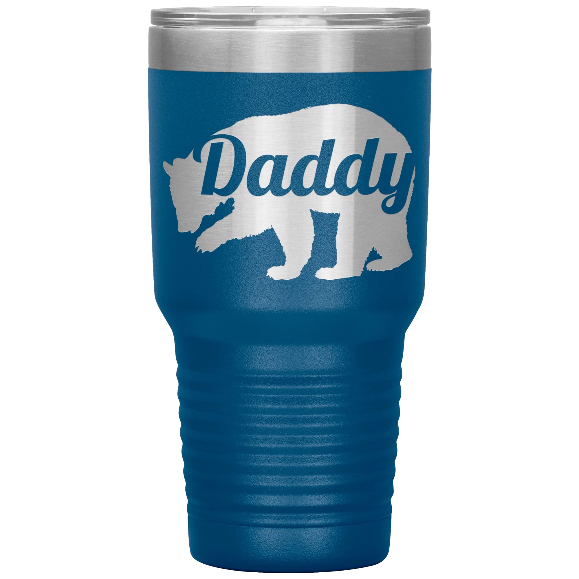 Daddy Bear Tumbler - 30oz Insulated Stainless Steel Cup with Engraved Design - Perfect Gift for Dad, Father's Day, Birthday & Anniversary - Keeps Drinks Hot/Cold for Hours - Ideal for Office, Travel & Outdoor Activities