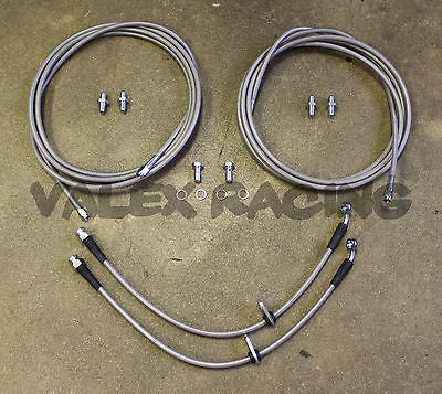 96-00 Honda Civic Stainless Steel Rear Brake Line Kit with Rear Disc - Complete Replacement for Enhanced Braking Performance | Perfect for DIY Auto Repair & Performance Upgrades