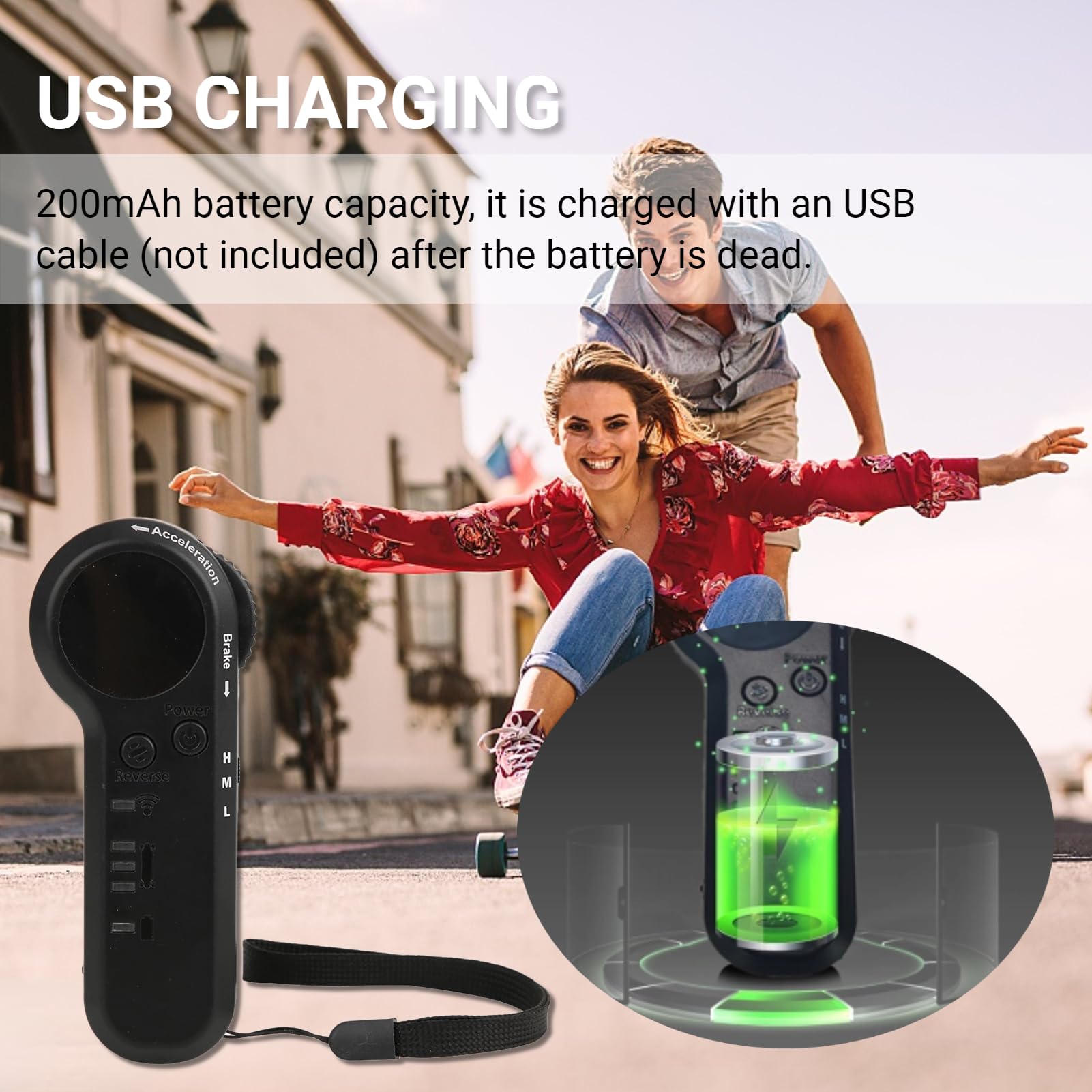 2.4G Wireless Remote Control for Electric Skateboard - Replacement Handheld Controller with Long Range for 4-Wheel Skateboards | Perfect for Commuting, Cruising & Outdoor Adventures