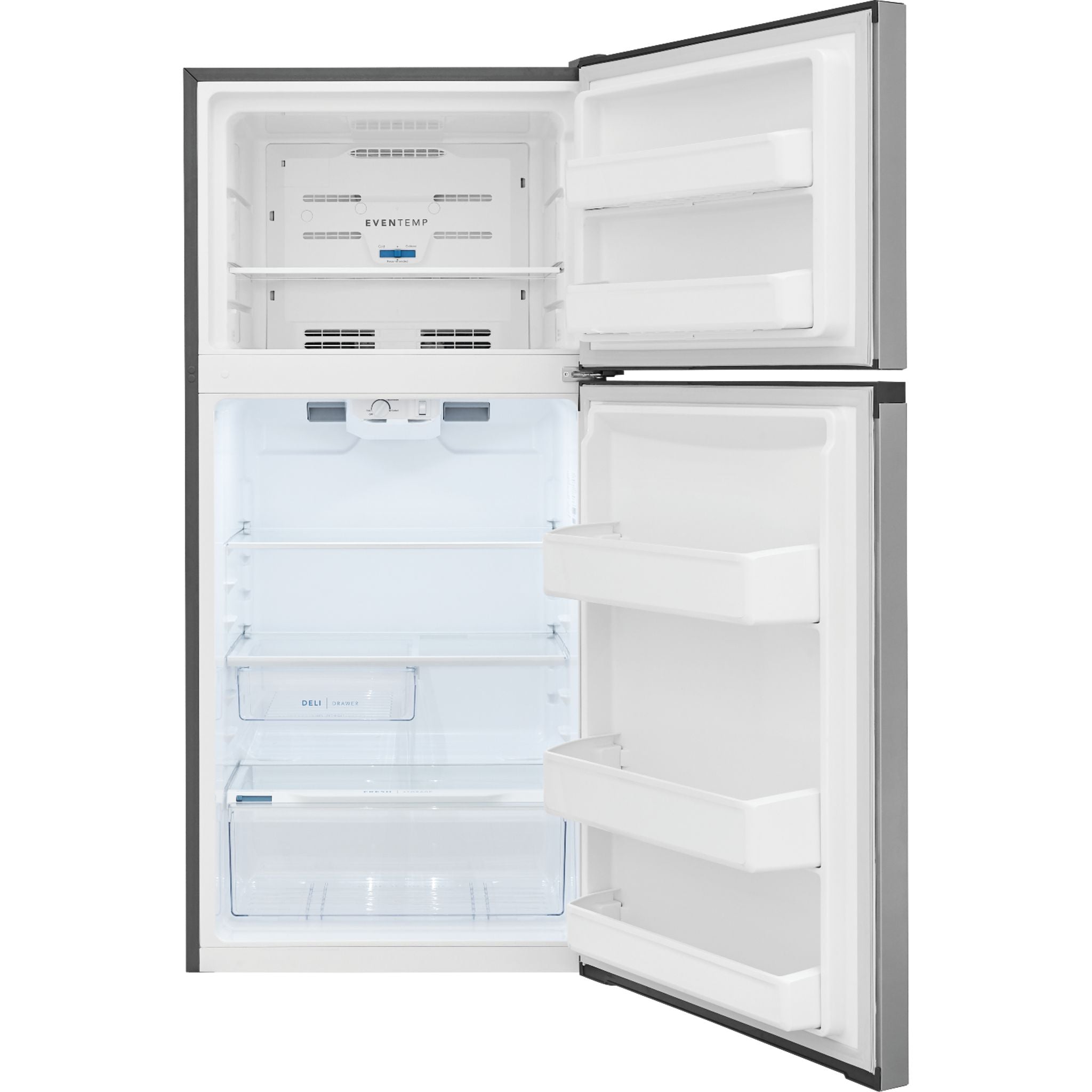 Frigidaire FFHT1425VV 18.2 Cu. Ft. Top Freezer Refrigerator - Stainless Steel - Energy Star Certified for Home, Kitchen, and Office Use