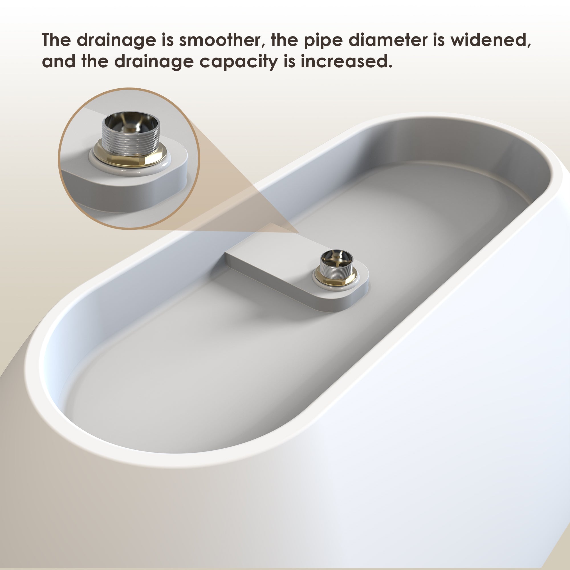 Ryder Matte White Solid Surface Soaking Bathtub with Integrated Overflow & Drain - Freestanding Deep Soak Tub for Spa-Like Relaxation in Bathroom or Master Suite