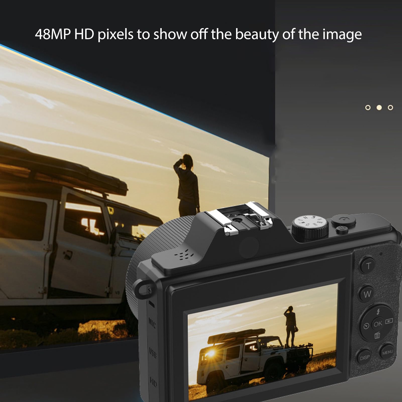 2.7K 48MP Digital Camera with 3in LCD Screen | 6X Optical Zoom & 4X Digital Zoom | Point and Shoot Vlogging Camera for YouTube, Travel, Parties & Family Events | Perfect for Beginners, Content Creators & Everyday Photography