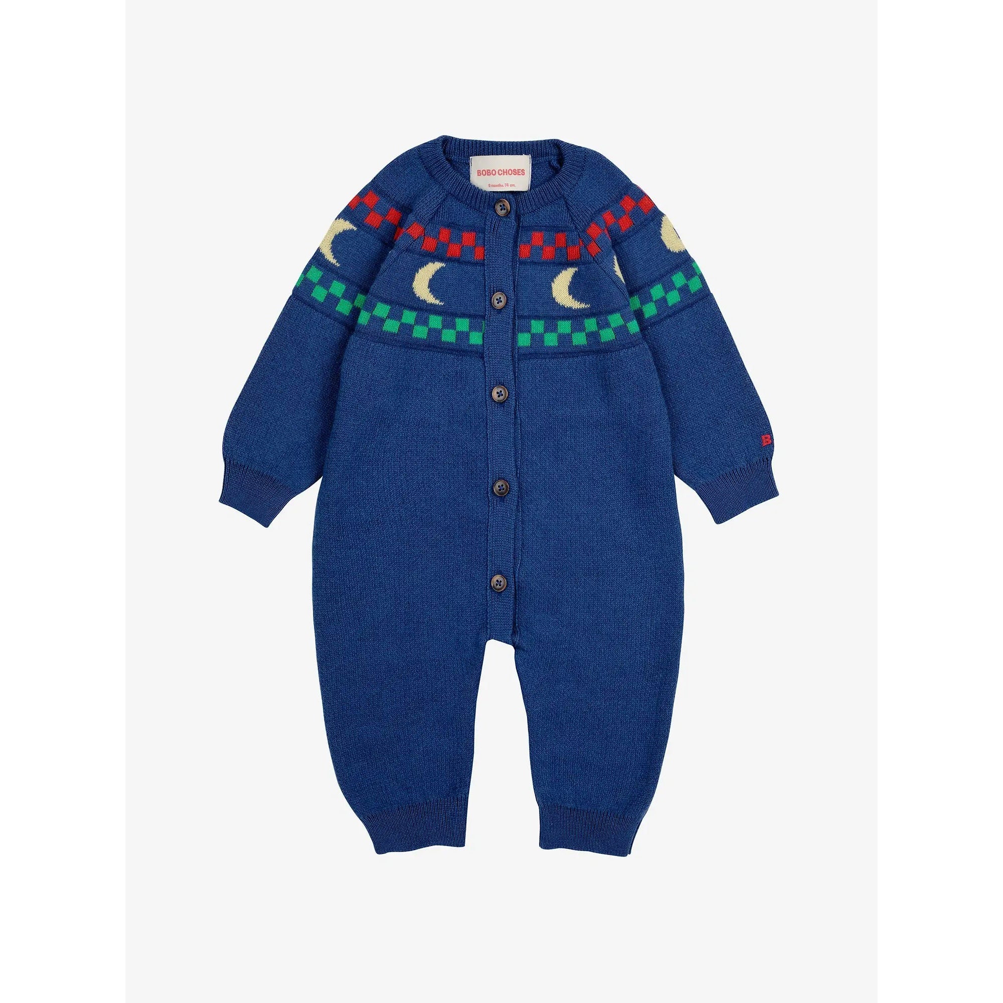 Bobo Choses Baby Beneath The Moon Knitted Overalls Gift Set - Navy Blue Baby Romper for Newborns & Infants | Perfect for Playtime, Photo Shoots & Special Occasions