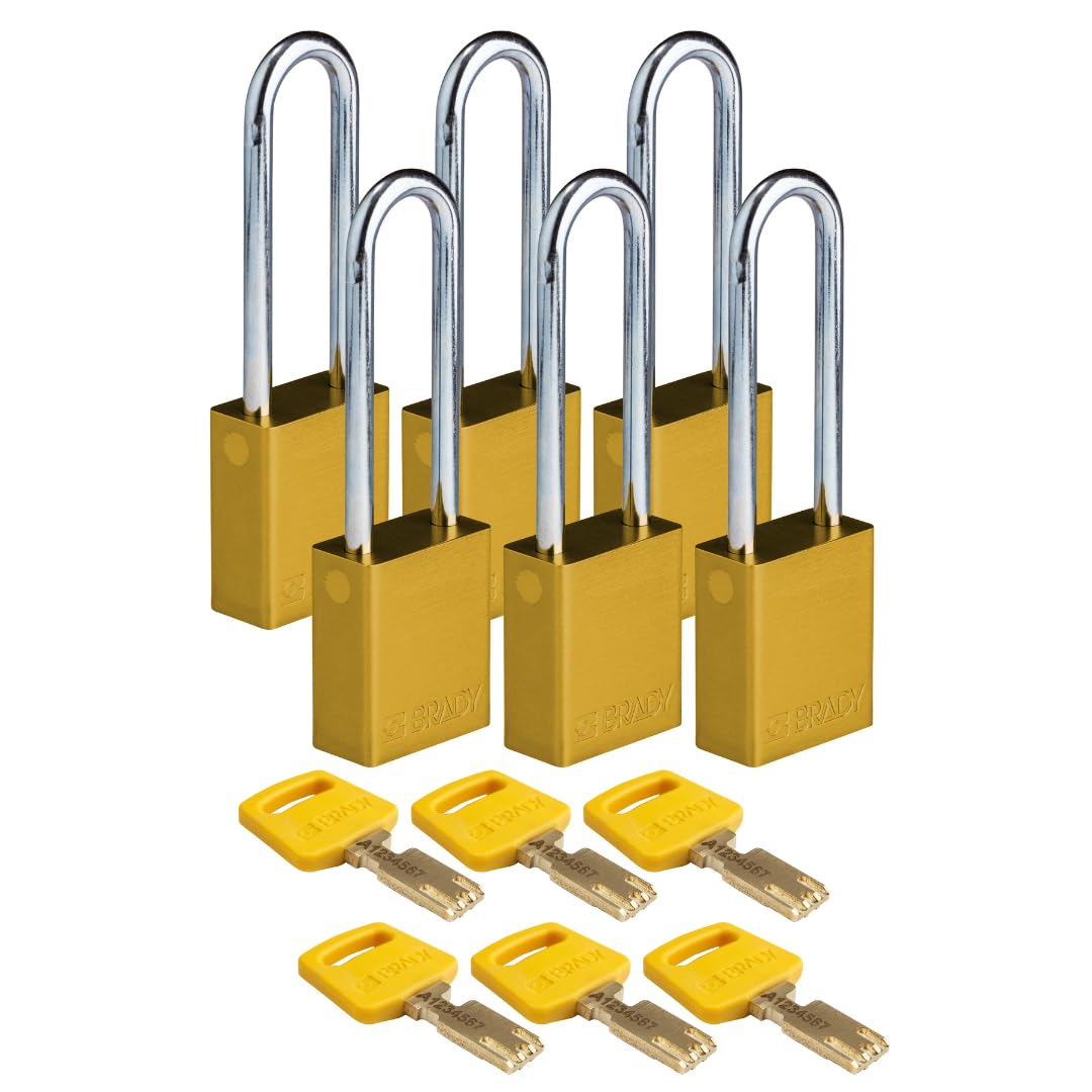 Brady SafeKey Lockout Padlock - Heavy Duty Aluminum Safety Lock with 3.0