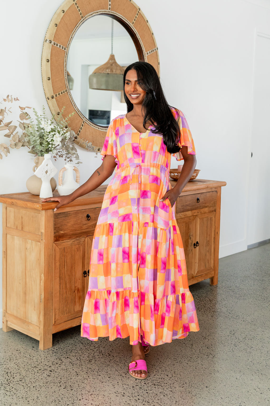 Bonnie Maxi Dress with Illusion Neckline - Elegant Flowy Long Dress for Women | Perfect for Weddings, Parties & Summer Outfits
