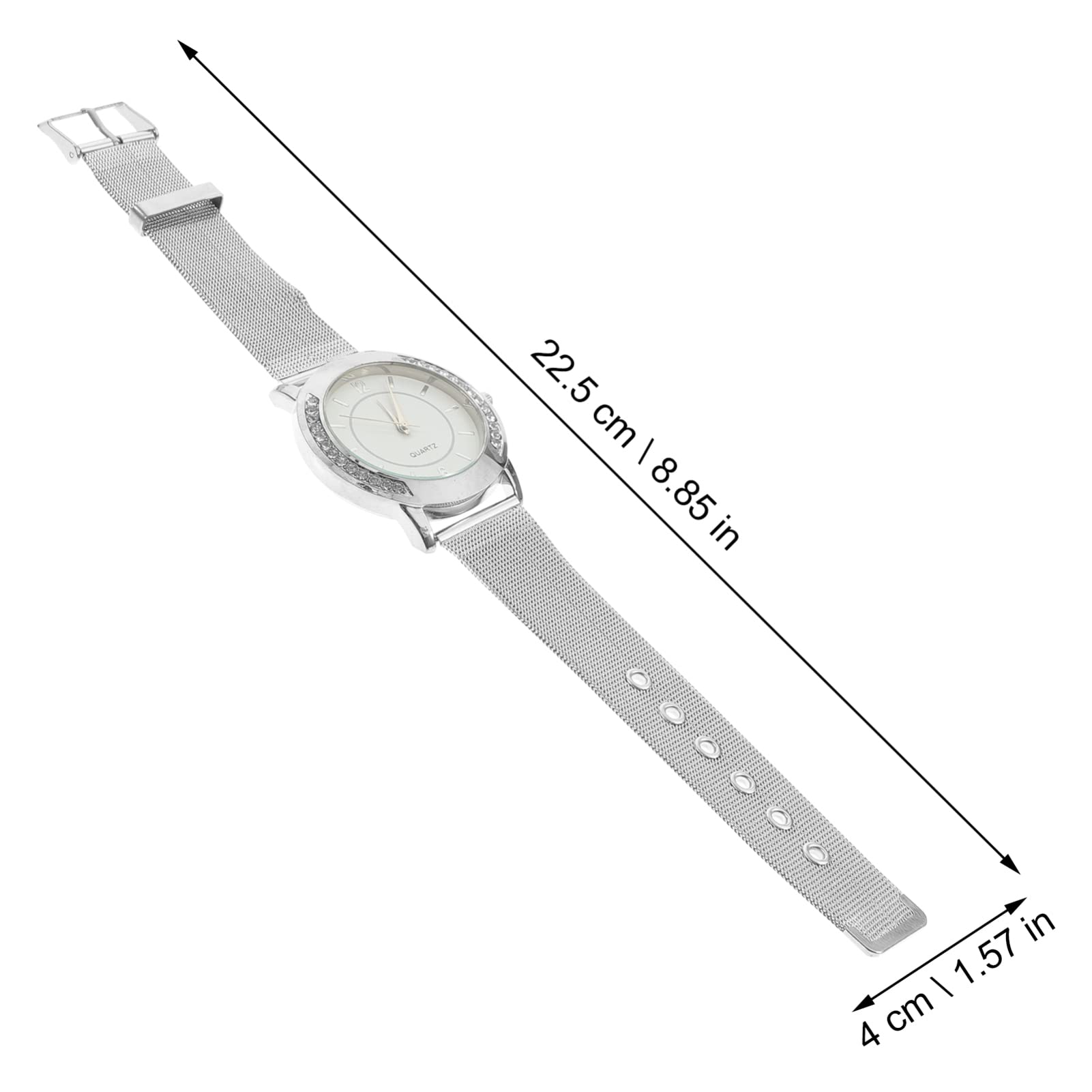 ibasenice Stainless Steel Fashion Quartz Watch - Adjustable Diamond Wristwatch for Women & Men (Silver) | Perfect for Casual Wear, Office & Special Occasions
