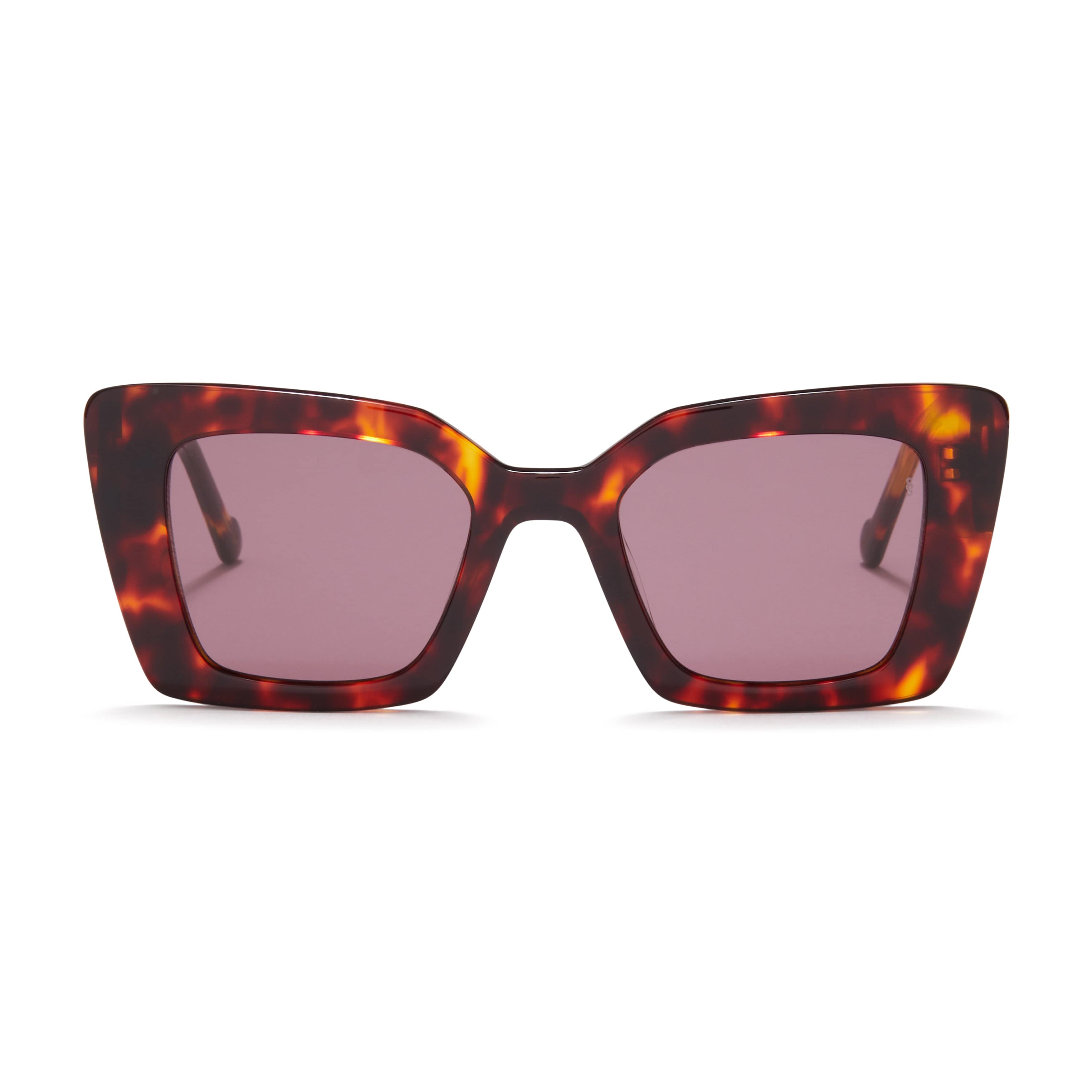 Red Tortoise Shell Pattern Isla Sunglasses - Stylish UV Protection Shades for Beach, Driving & Outdoor Activities
