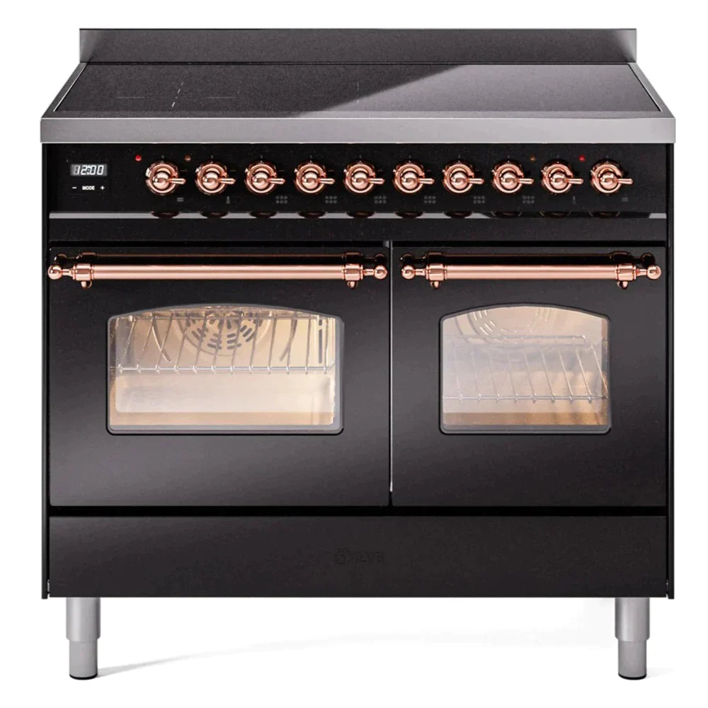 ILVE 40 Nostalgie II Series Freestanding Electric Double Oven Range - 6 Burners, Triple Glass Cool Door, Convection Oven, TFT Display & Child Lock | Perfect for Home Kitchens & Professional Chefs (Model UPDI406NMP)