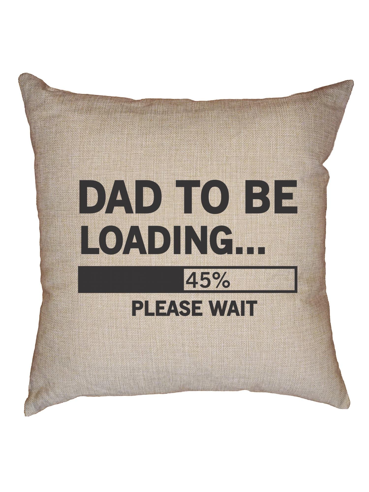 Trendy Hollywood Thread 'New Dad Loading Status Bar' Linen Throw Pillow Cover with Insert - Perfect for Home Decor, Sofa, Couch & Office Computer Desk Accessories