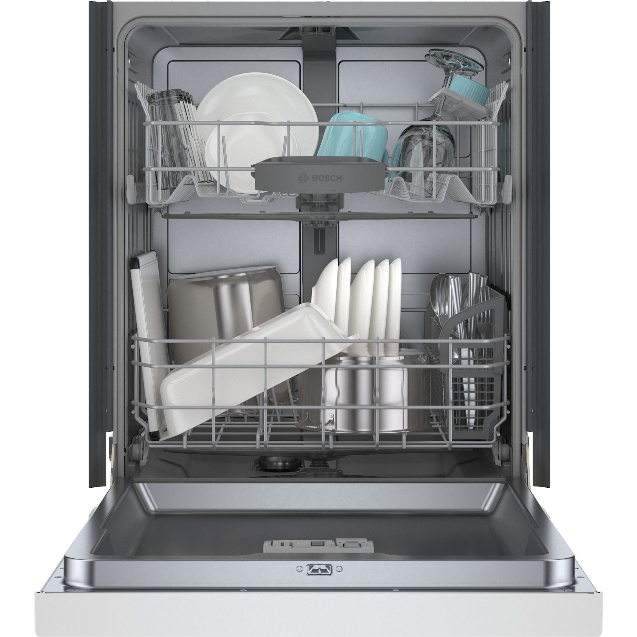 Bosch 300 Series SHE3AEM2N Built-In Dishwasher - Energy Star Certified, 16 Place Settings, Ultra Quiet 44 dBA, White - Perfect for Small to Medium Kitchens & Open Concept Homes