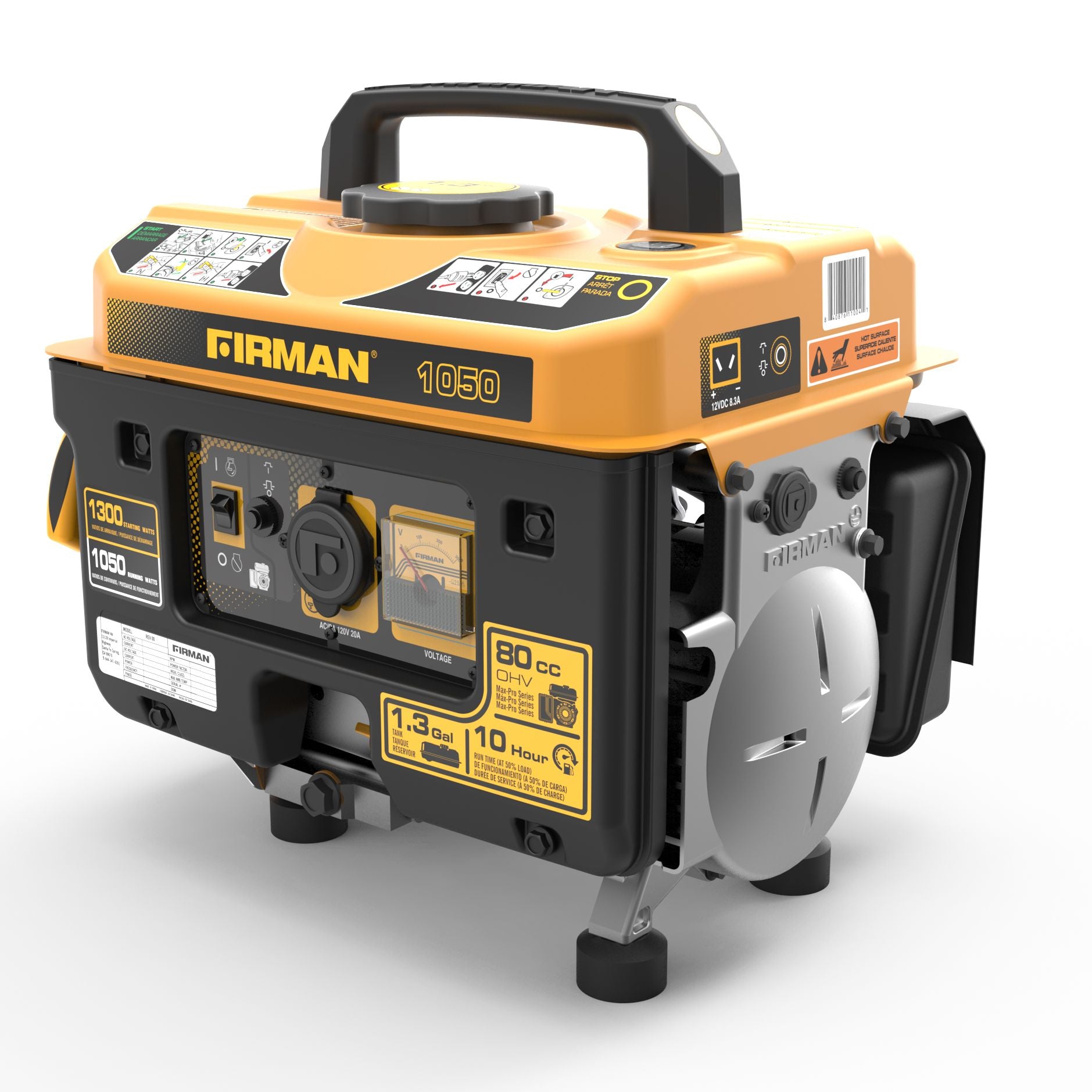 1300W Portable Gas Generator with Recoil Start - Reliable Power for Camping, Emergencies & Outdoor Activities
