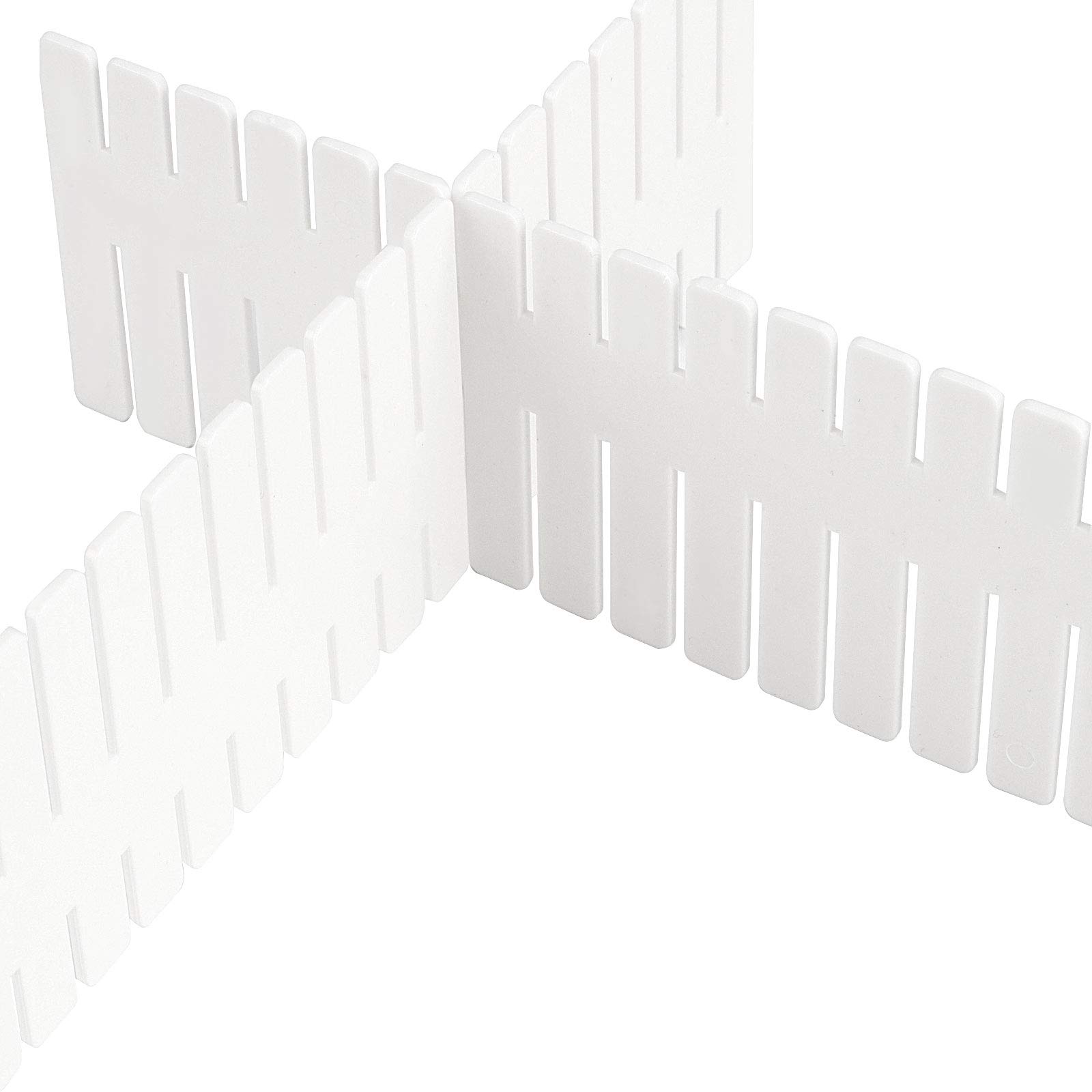 ZOENHOU 60 PCS White Drawer Dividers 12.6 x 2.76 Inch - Adjustable Plastic Drawer Organizer for Makeup, Kitchen, Office & Home Storage - Perfect for Organizing Cosmetics, Utensils, Office Supplies & More