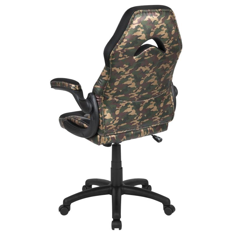 FLASH X10 Gaming Racing Ergonomic Leather Computer Chair - Adjustable Swivel Office Chair with Flip-Up Arms for PC Gaming, Esports & Home Office Workspace