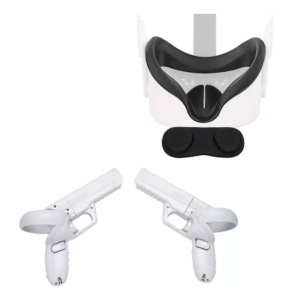 Oculus Quest 2 VR Accessories Set - Protective Gun Case, Face Cover & Lens Cover for Enhanced Gaming Experience | Perfect for VR Shooting Games & Headset Protection