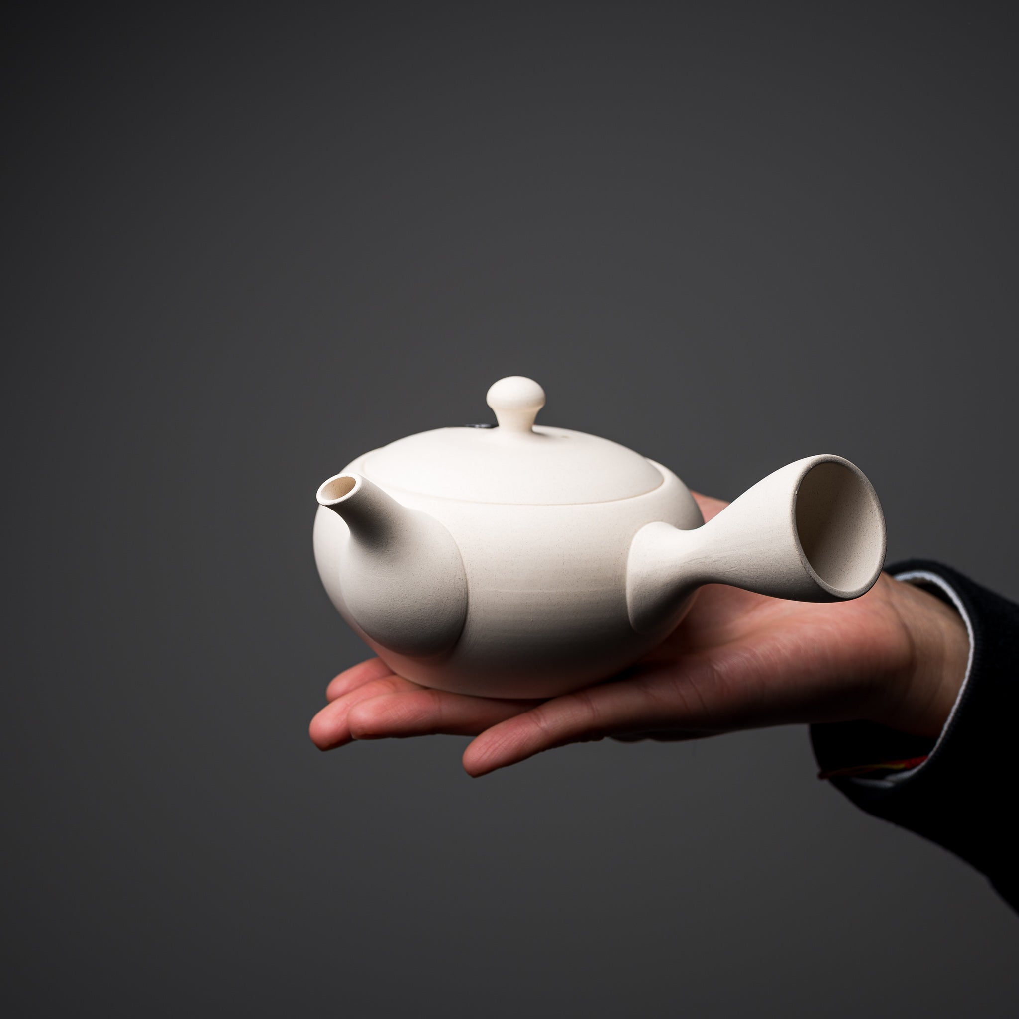 Tokoname Japanese Teapot 300ml - Mat White Unglazed Ceramic - Traditional Yixing Style for Loose Leaf Tea Brewing - Perfect for Green Tea, Oolong, and Herbal Infusions