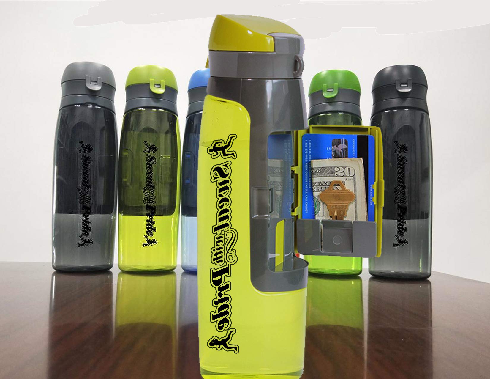 Pride Sports Water Bottle with Wallet - Leak Proof & Durable for Gym, Running, Hiking & Outdoor Activities