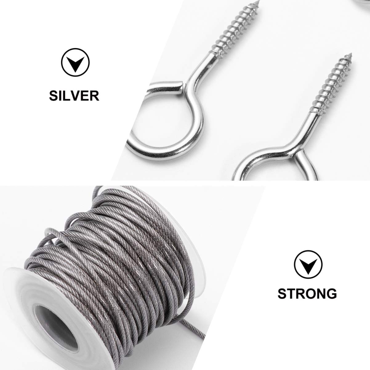 19Pcs Stainless Steel Rope Globe String Lights Hanging Kit - Outdoor Waterproof LED Fairy Lights for Deck, Railing, Balcony & Garden Decor (DIY Installation) | Perfect for Patio, Wedding & Backyard Lighting