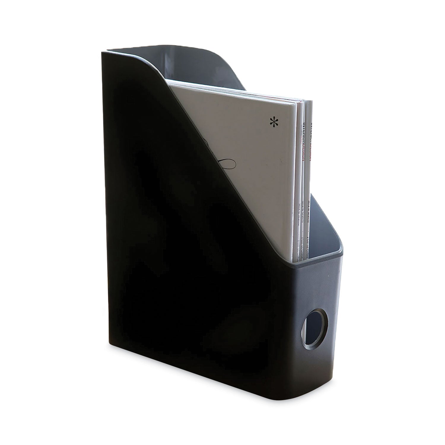 Advantus Fusion Magazine File Holder - Black & Gray Organizer for Office & Home - 3.5