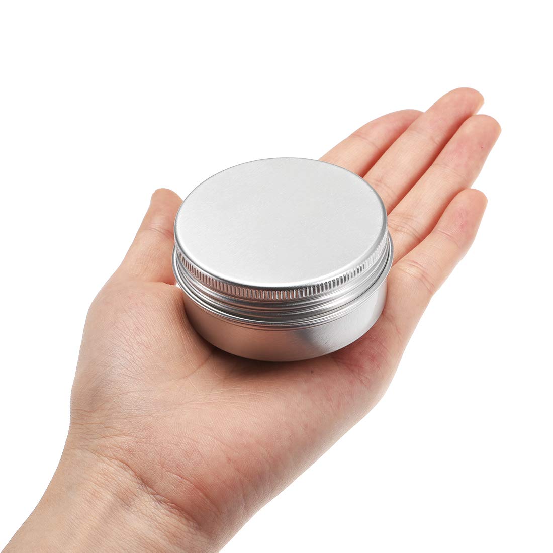uxcell 6 Pack 1.7 oz Round Aluminum Tin Cans with Screw Top Metal Lids - 50ml Small Containers for DIY Crafts, Candle Making, Storage & Organizing - Perfect for Home, Office, Party Favors & Gift Packaging