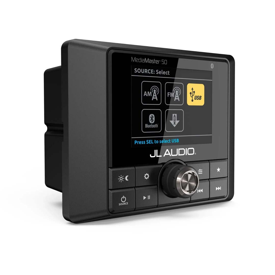 JL Audio MM50 MediaMaster Waterproof Marine Stereo with Full Color LCD Display - Perfect for Boats, Yachts, and Outdoor Marine Entertainment Systems