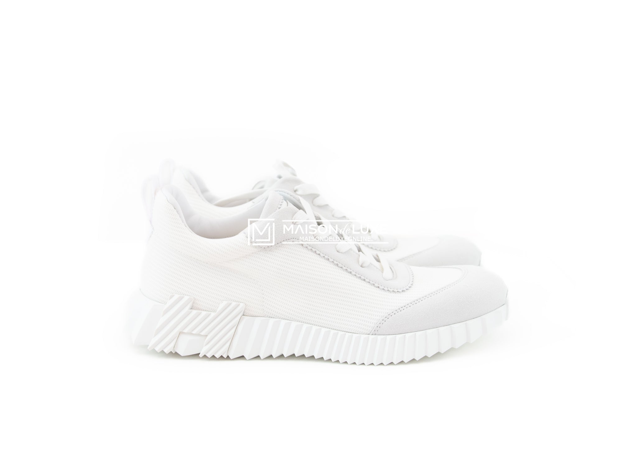 Hermes Men's White Bouncing 43 Sneakers - Luxury Casual Shoes for Men | Perfect for Daily Wear, Office & Social Events
