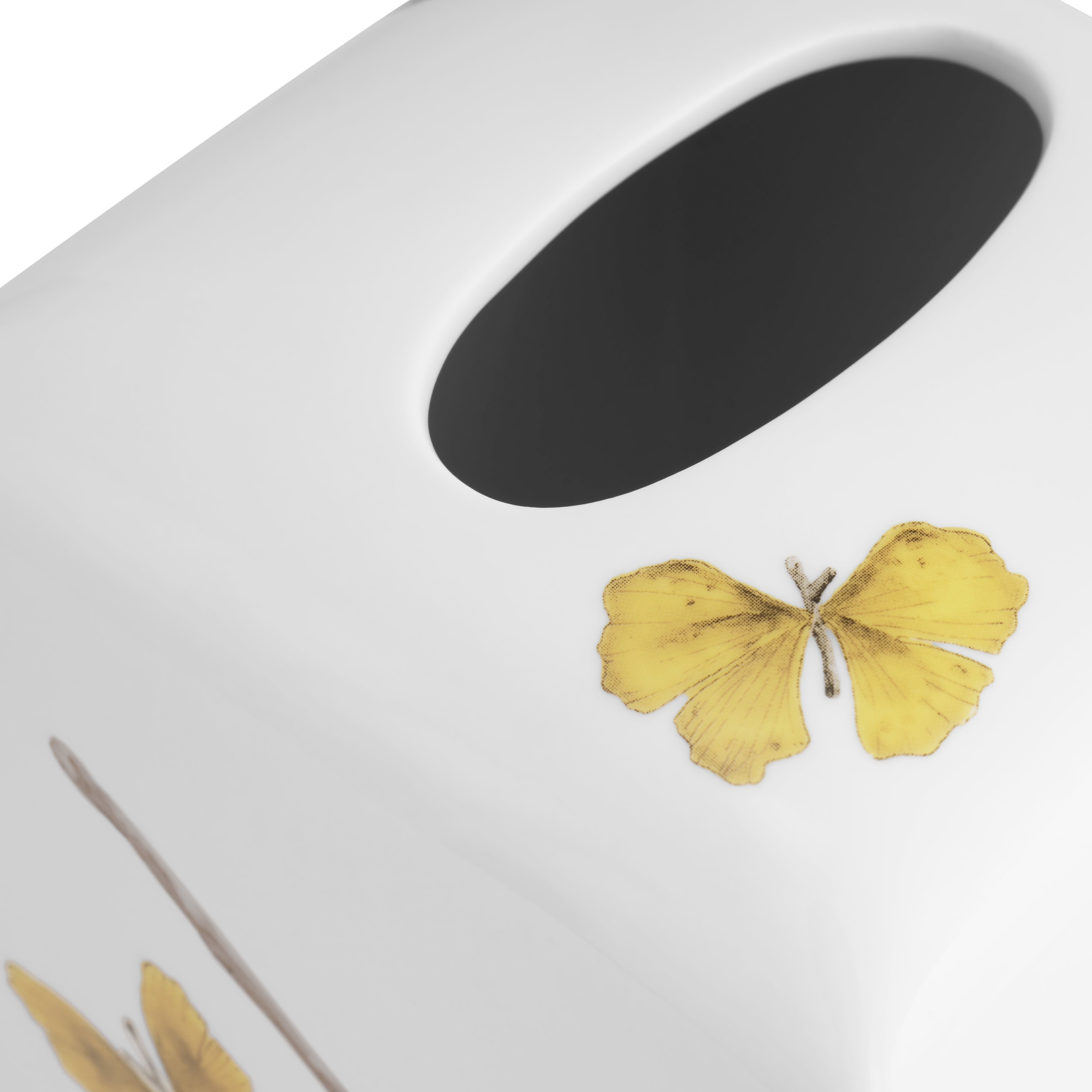 Butterfly Ginkgo Porcelain Bathroom Set - Elegant Soap Dish, Toothbrush Holder & Tumbler for Spa-Like Luxury at Home
