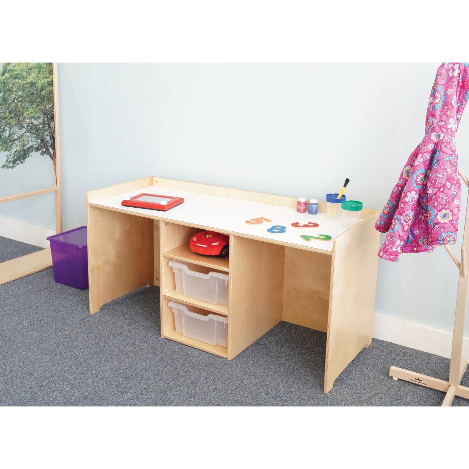 STEM Activity Desk with Storage Trays - Kids Learning & Study Table for Science, Math & Art Projects - Perfect for Homeschooling & Classroom Use