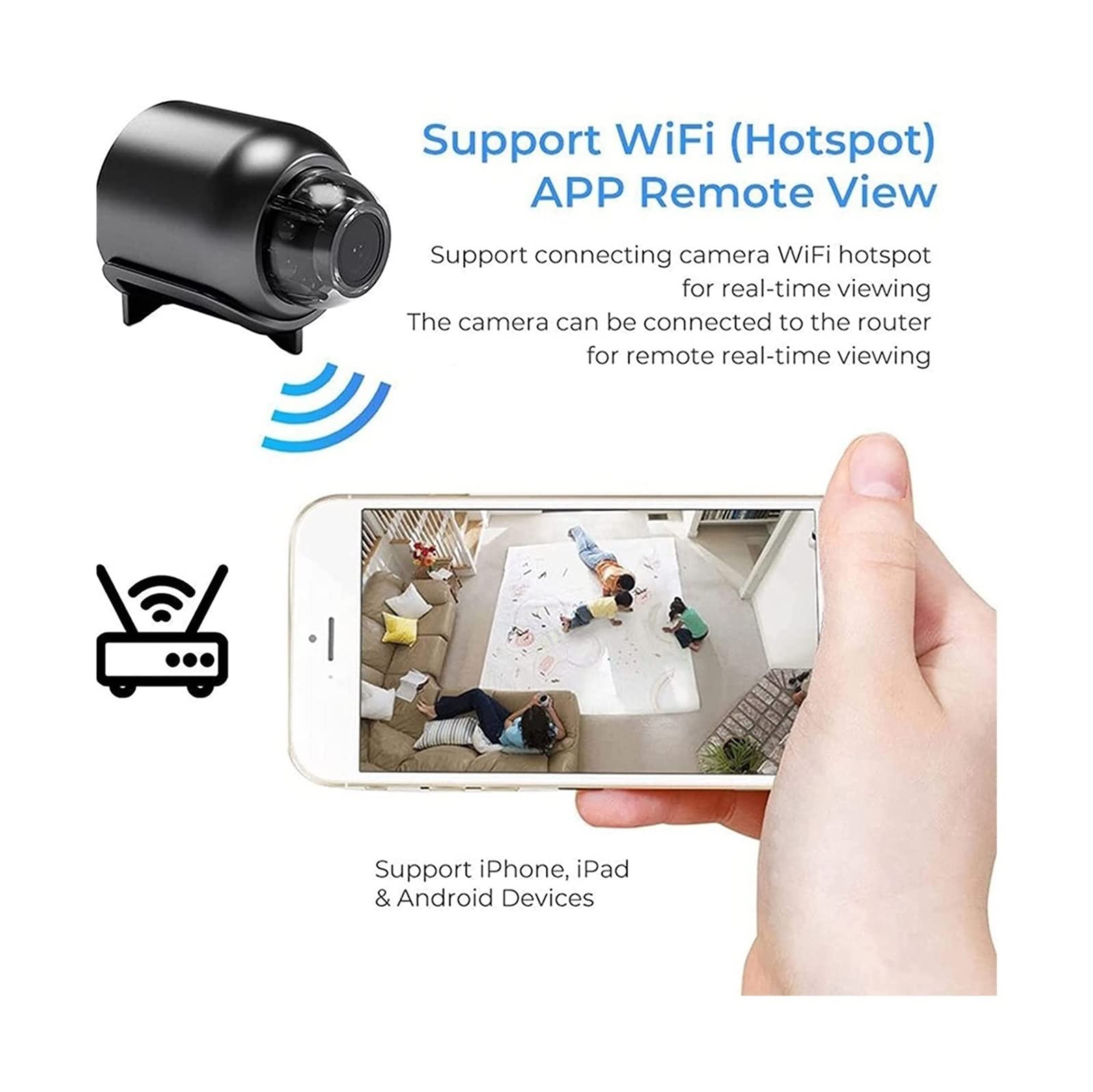 BFYNDE Mini 5G Wireless WiFi Security Camera 1080p HD with Night Vision - Compact Indoor/Outdoor Surveillance Camera for Home, Baby Monitor, Pet Camera & Office Security