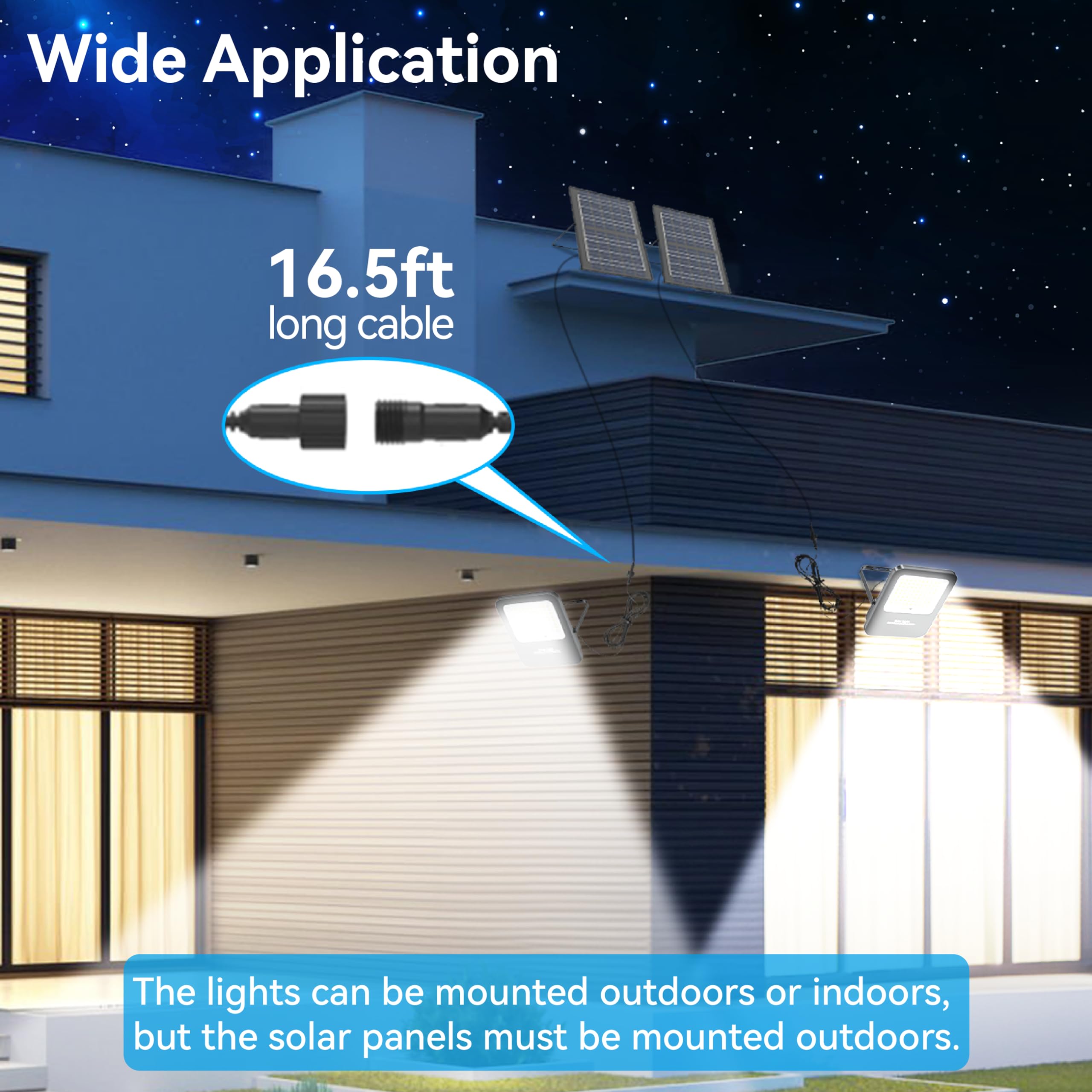 TENKOO 800W Solar Street Flood Lights Outdoor - 65000LM Dusk to Dawn Security Lighting, IP67 Waterproof Solar Parking Lot Lights with 16.4ft Cable for Yard, Garden, Driveway & Commercial Areas | Energy-Efficient Solar Powered Outdoor Lighting Solution
