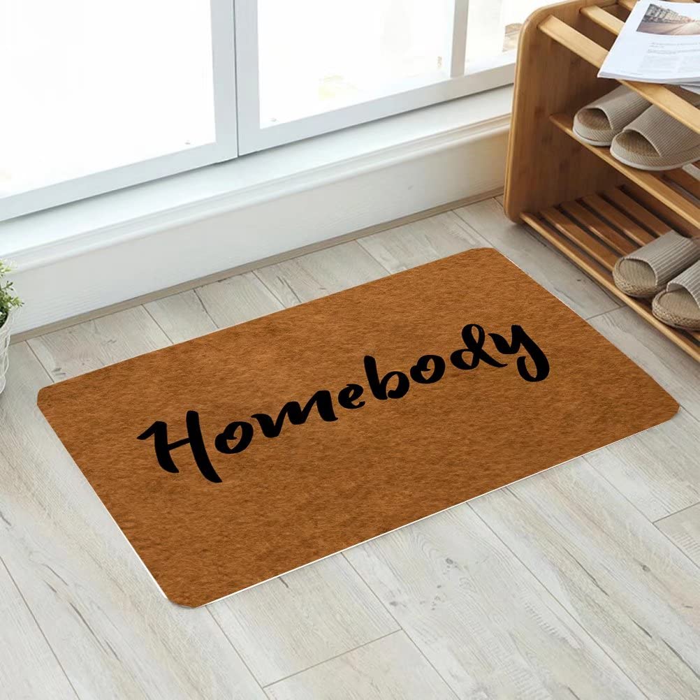 Non-Slip Rubber Back Doormat 23.6x15.7 Inch - Cozy Homebody Welcome Mat for Indoor Entryway, Front Door & Floor Protection - Perfect for Homes, Apartments & Offices