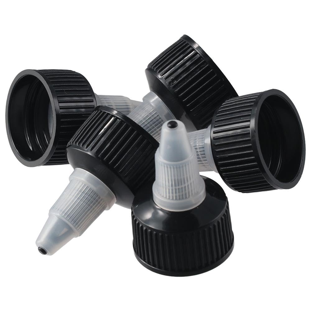20PCS 24/410 High Quality Replacement Caps for Squeeze Bottles - Black & Natural Twist Dispensing Caps for Seasoning, Glue, Paint Bottles | Perfect for Kitchen, Crafting & DIY Projects
