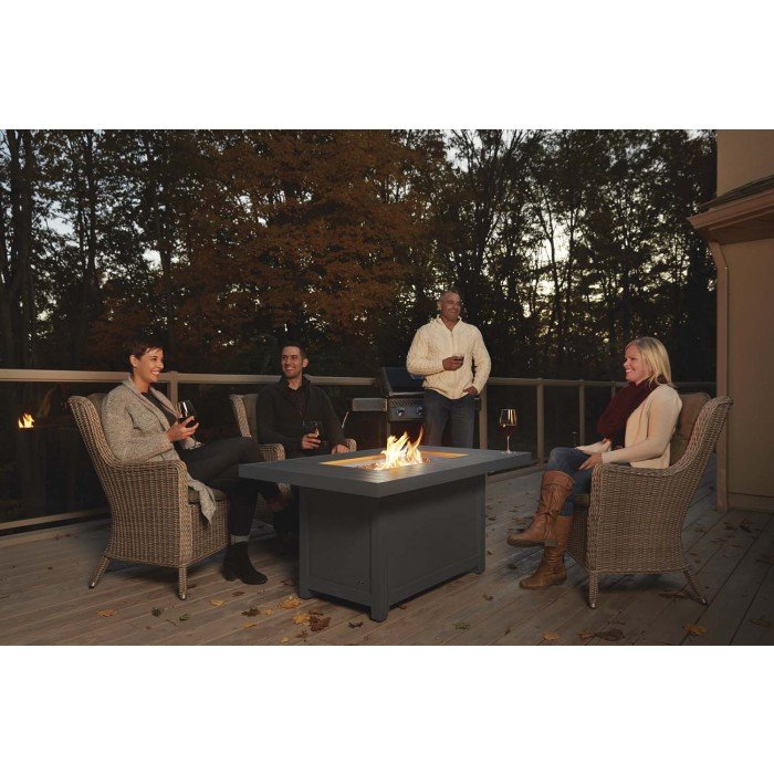 Napoleon Hamptons Square Patio Flame Fire Table - Outdoor Gas Fire Pit for Backyard, Deck, and Garden - Perfect for Entertaining and Relaxing