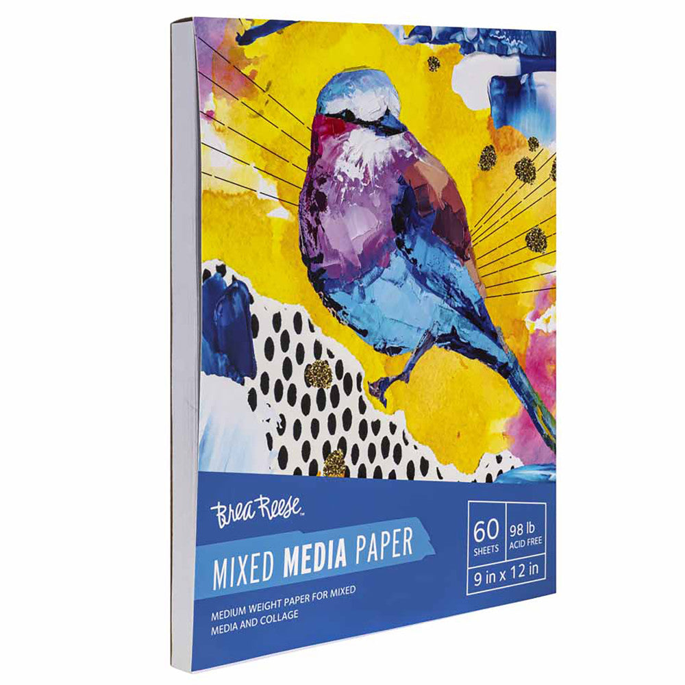 Brea Reese Mixed Media 9x12 Paper Pad - 60 Sheets 98lb Acid-Free Sketchbook for Artists, Watercolor & Acrylic Painting - Perfect for Art Journals, Scrapbooking & DIY Craft Projects