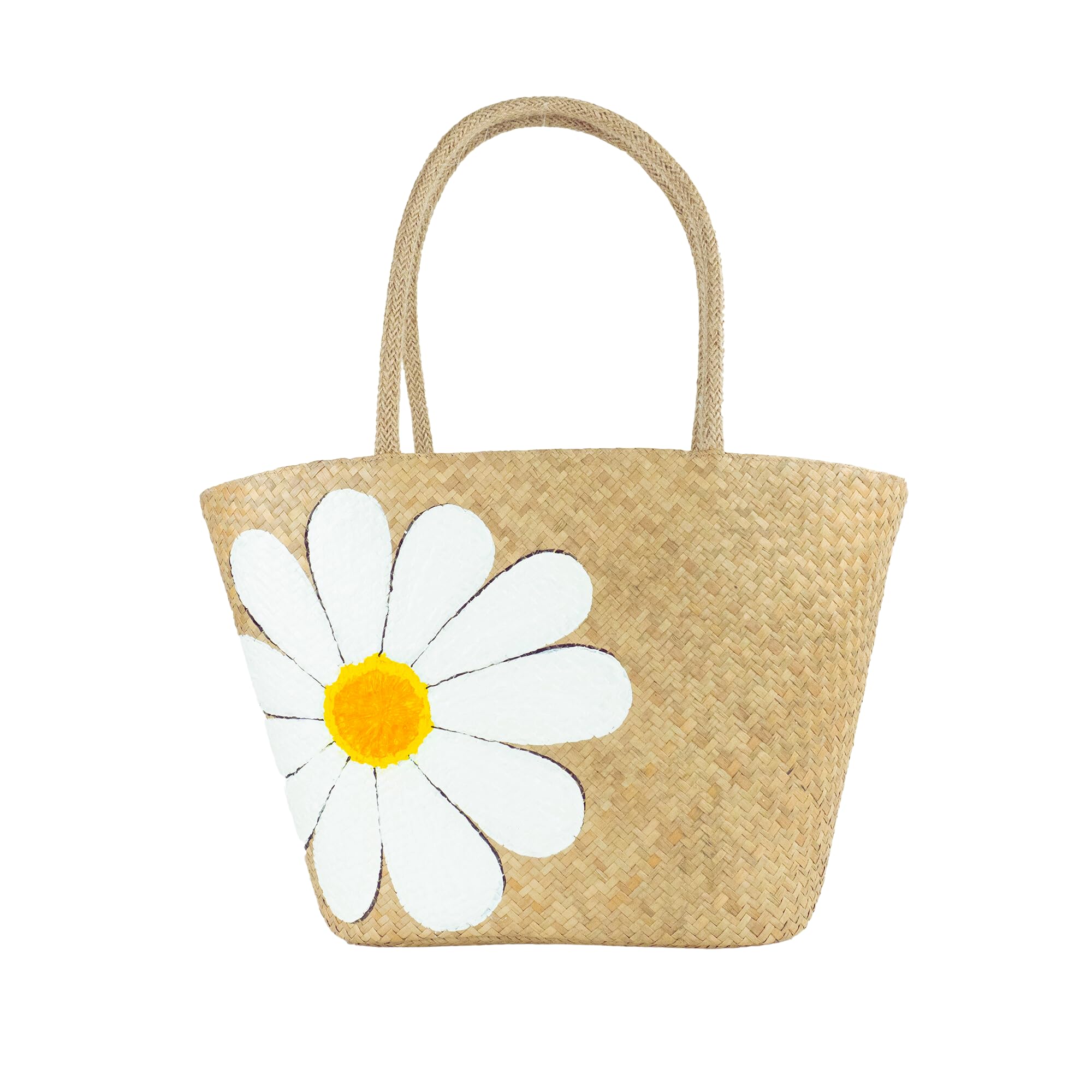 DPH Lepironi Grass Bag - Vietnamese Straw Tote Bag | Eco-Friendly Jute Handwoven Beach Bag for Women | Perfect for Summer Travel, Picnics & Shopping
