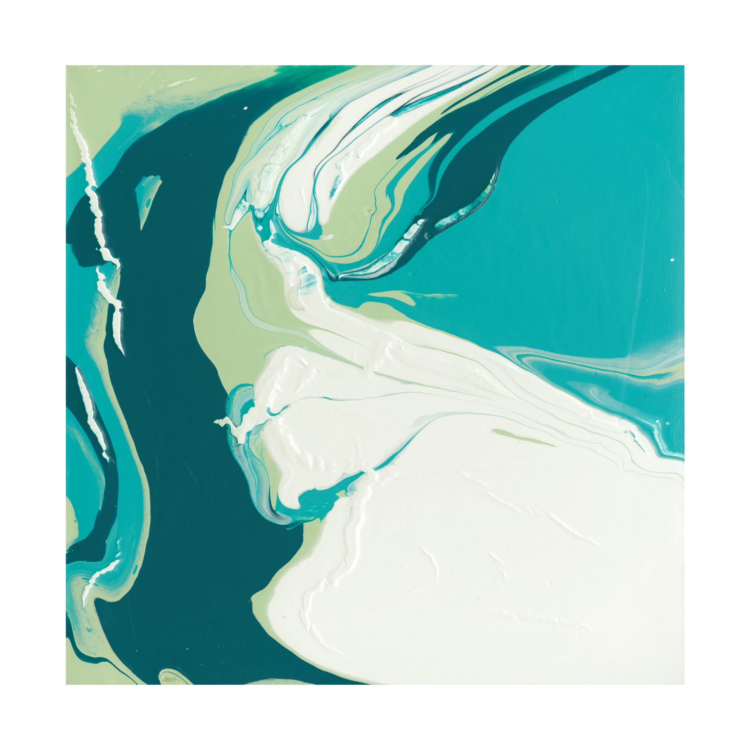 Trademark Fine Art 'Flowing Teal I' Abstract Canvas Painting by Studio W - Modern Wall Art for Living Room, Bedroom & Office Decor