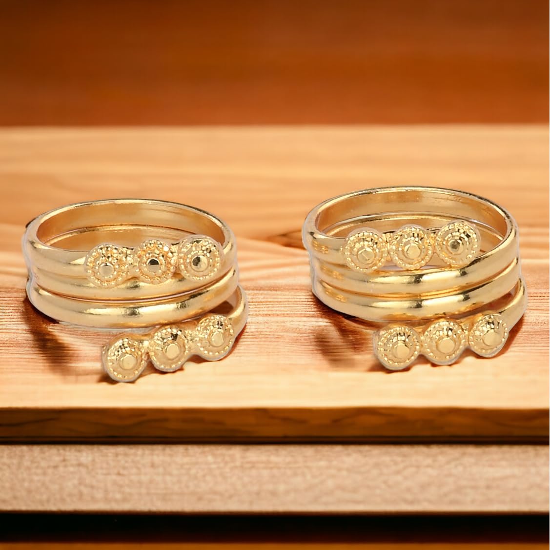 AanyaCentric Adjustable Toe Rings Set of 2 Pairs - Traditional & Fashion Jewelry for Women - Perfect for Beach, Summer & Boho Style Outfits