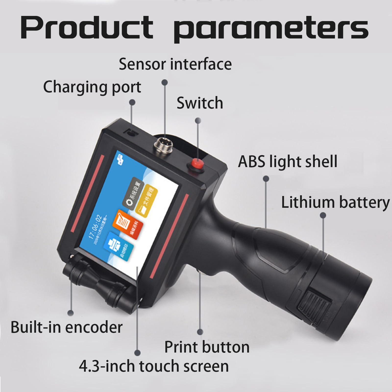Lokarie Handheld Inkjet Printer Gun - Portable Label Printer with 4.3