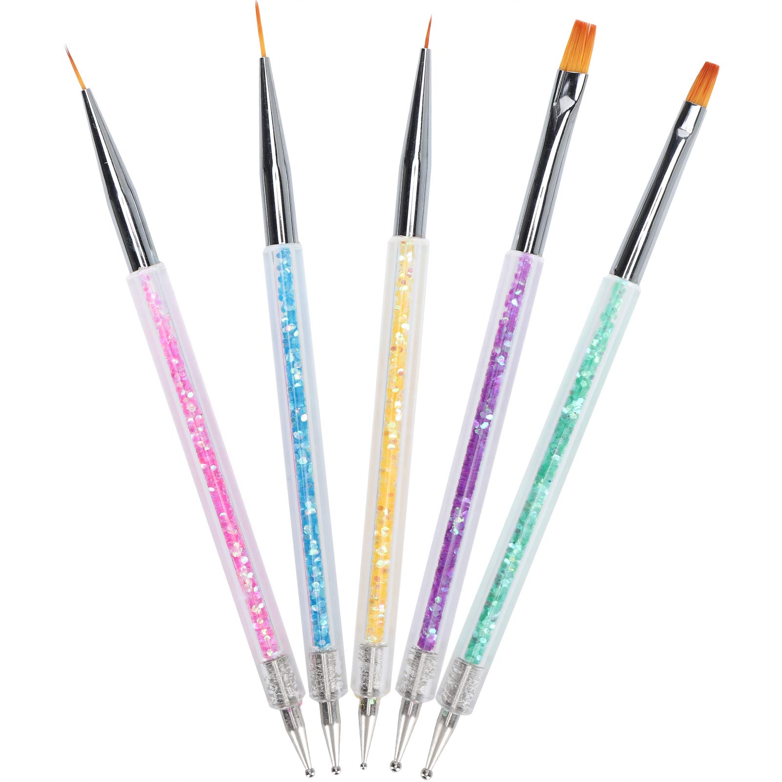Professional Nail Art Brush Set - Double-Ended Dotting & Liner Pen for Acrylic, Gel & Nail Painting - Corrosion Resistant Tools for Salon & Home Manicure - Perfect for Nail Art Designs, Detailing & Dotting Work