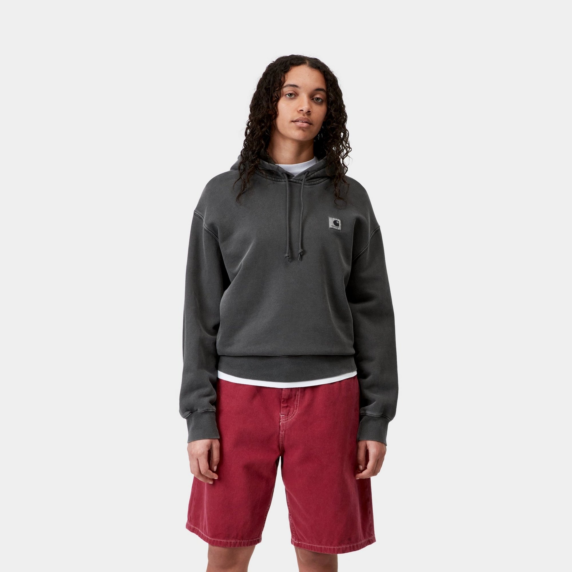 Women's Hooded Nelson Sweatshirt - Soft Fleece Pullover with Kangaroo Pocket | Graphite Grey | Cozy Lounge Wear for Fall & Winter