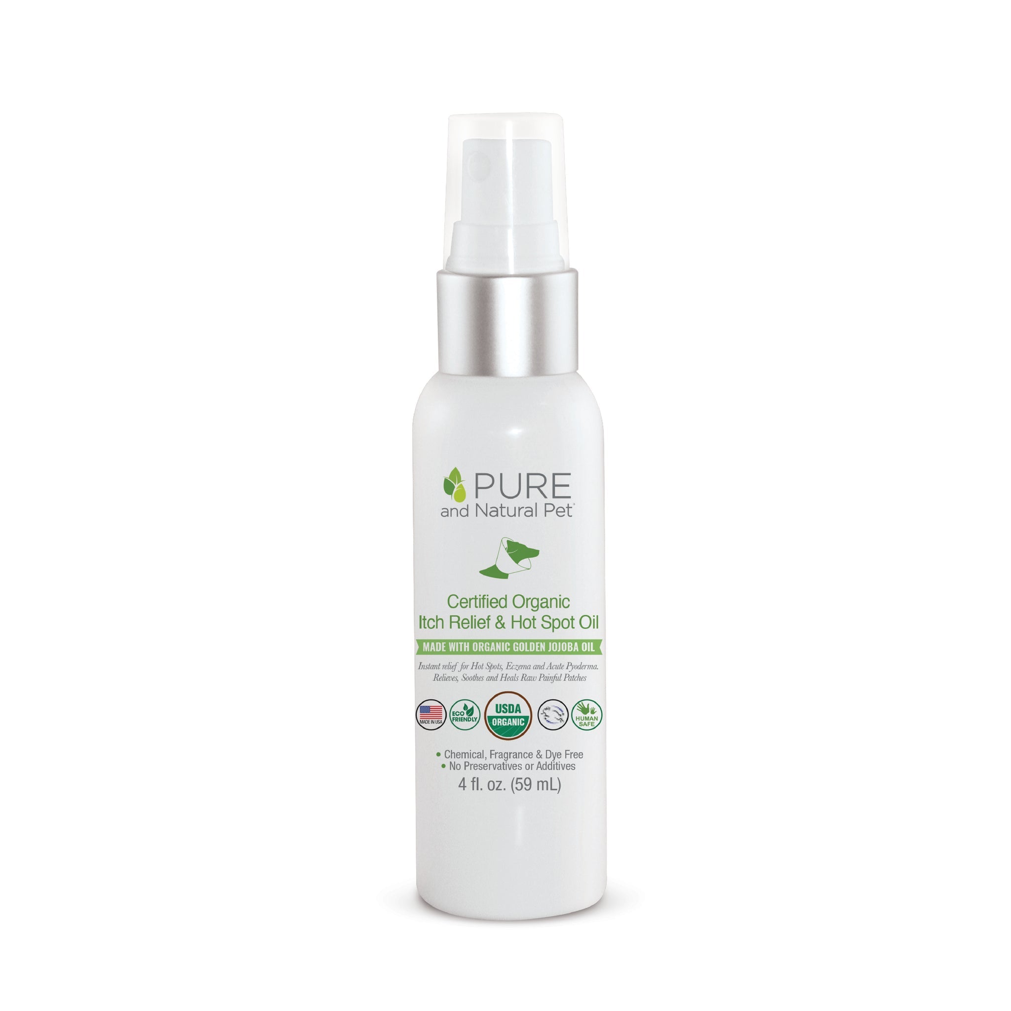 Pure Naturals® Organic Hot Spot Oil for Dog Eczema & Pyoderma – 59ml | Natural Skin Relief for Itching, Allergies & Hot Spots – Safe for Dogs & Puppies