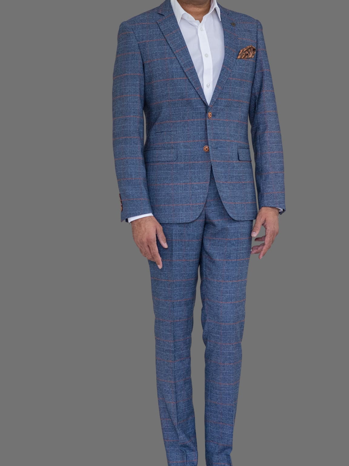 Marc Darcy Jenson Men's Sky Blue Checkered Blazer - Slim Fit Casual Sports Coat for Weddings, Office & Business Events